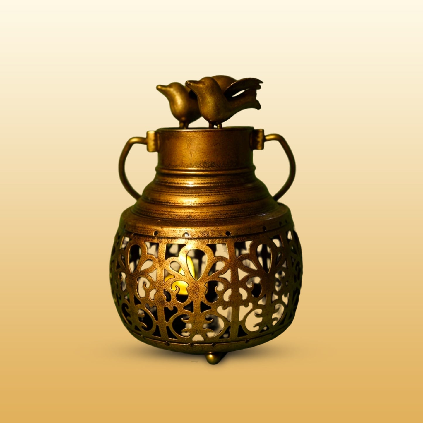 Metal Kudiya T-lite with Bird