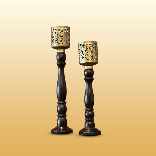 Set of 2 WDN Candle Stand with Block Top