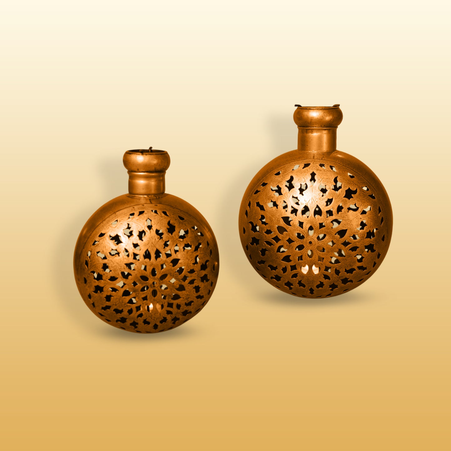 Set of Two Metal Kudiya T-Lite set