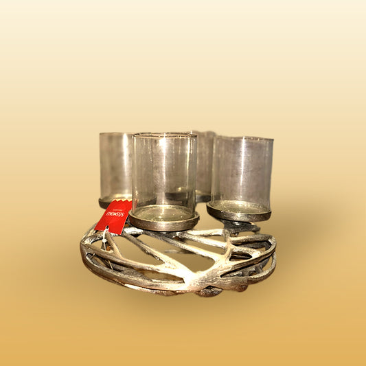 Aluminium Coated Hurricane Candle Holder