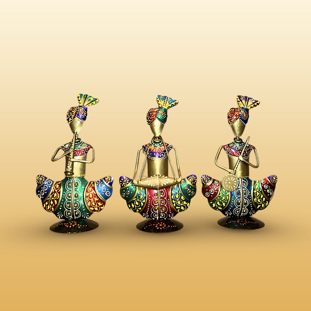 Set of Three Troop of Tribal Rajasthani Musicians