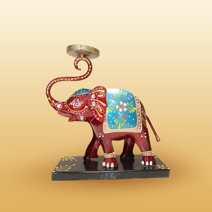 Set of 3 Iron Small Elephant Set with T Lite