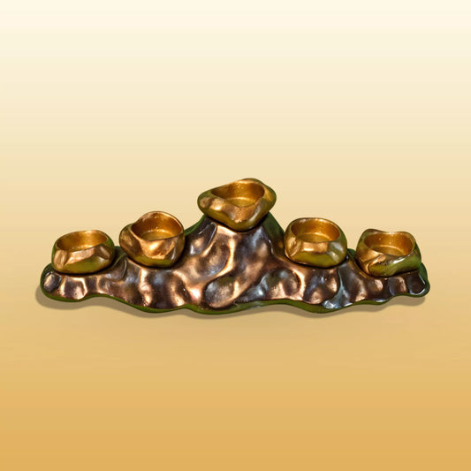 Gold Electroplated Aluminum Candle Holder