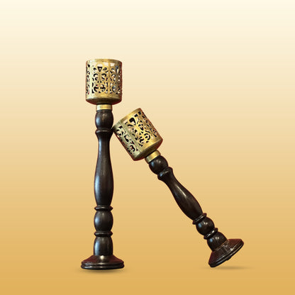 Set of 2 WDN Candle Stand with Block Top