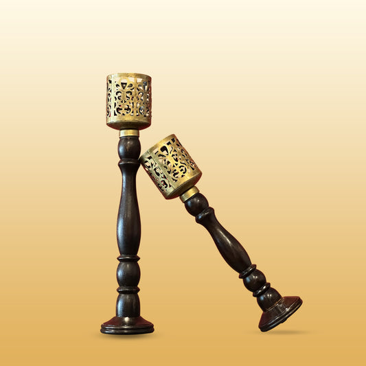 Set of 2 WDN Candle Stand with Block Top