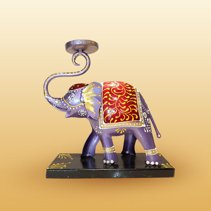 Set of 3 Iron Small Elephant Set with T Lite