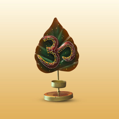 Set of 3 Metal Leaf T-lites