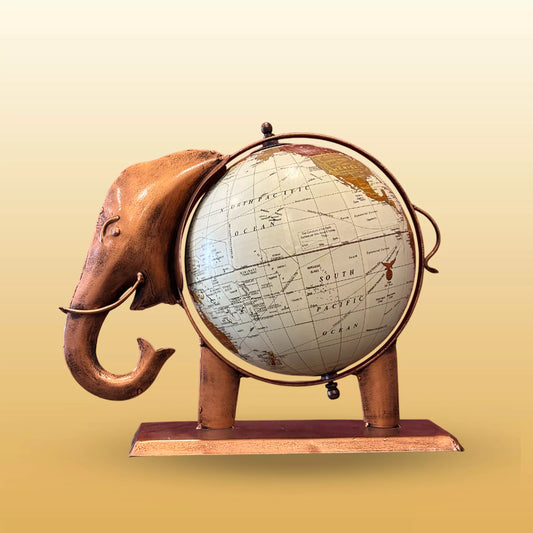 Iron Elephant Globe 8 Inch