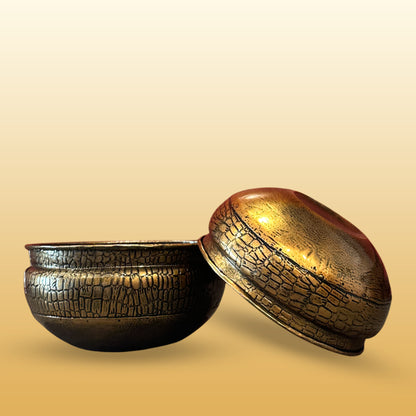 Set of 2 Iron Round Sipri Acid Etching Pot – Copper Finish