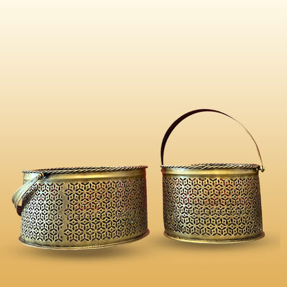 Set of 2 Iron Round Basket