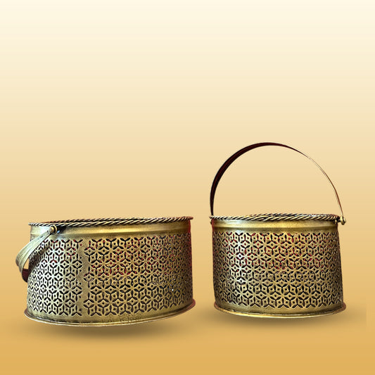 Set of 2 Iron Round Basket