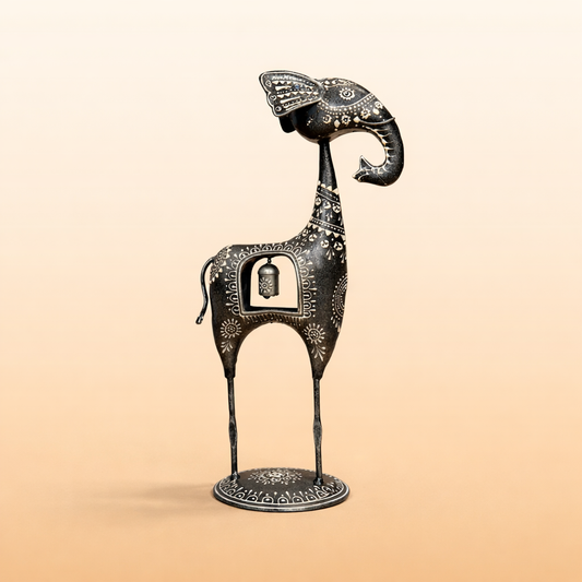 set of 2 Iron Malhar Bell Elephants