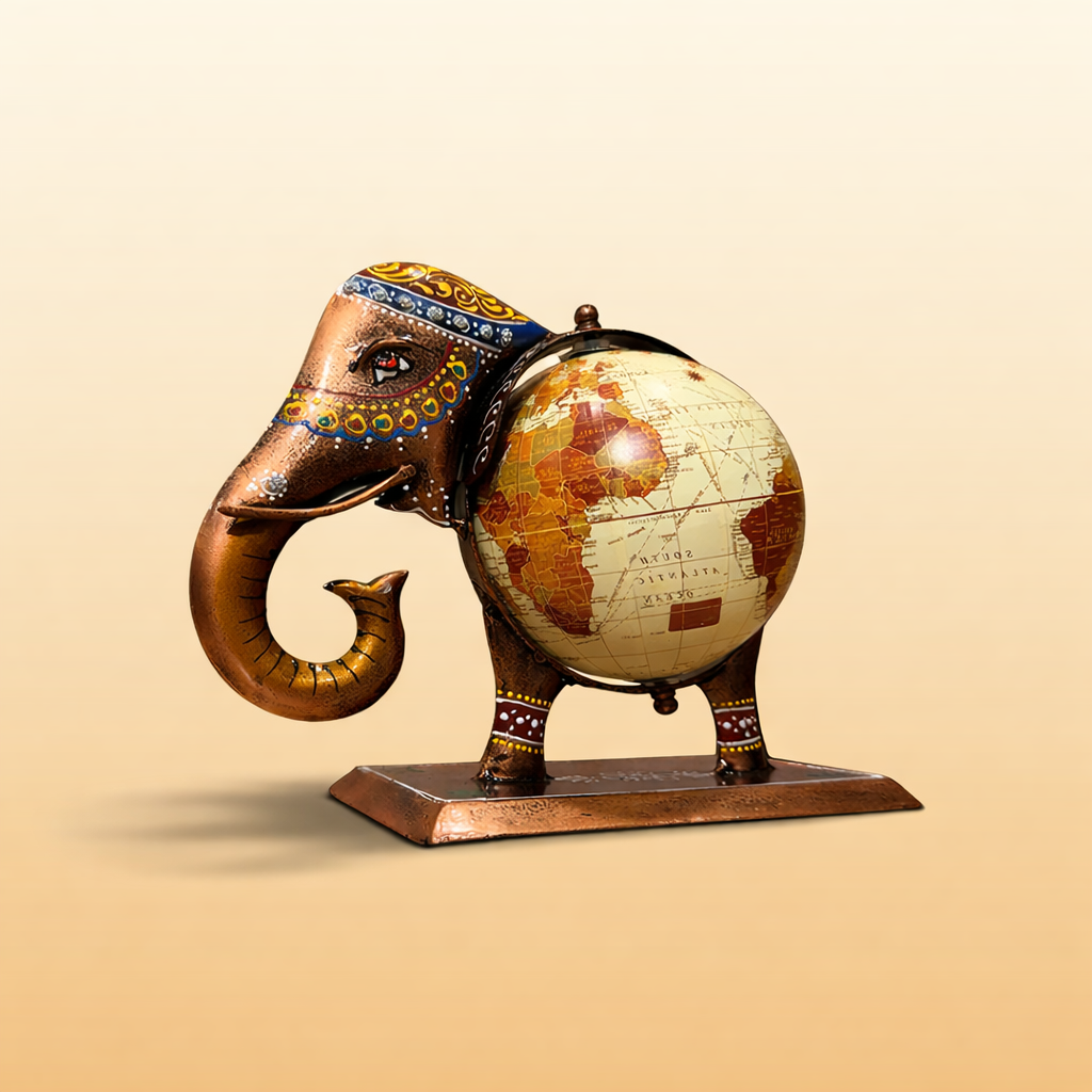 The Iron Elephant Globe 5" Painted