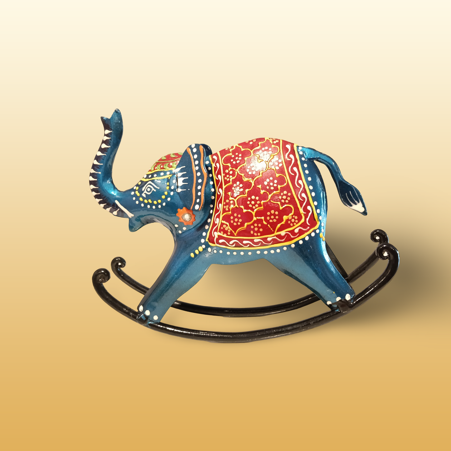 Metal Mini Rocking Elephant (Painted)