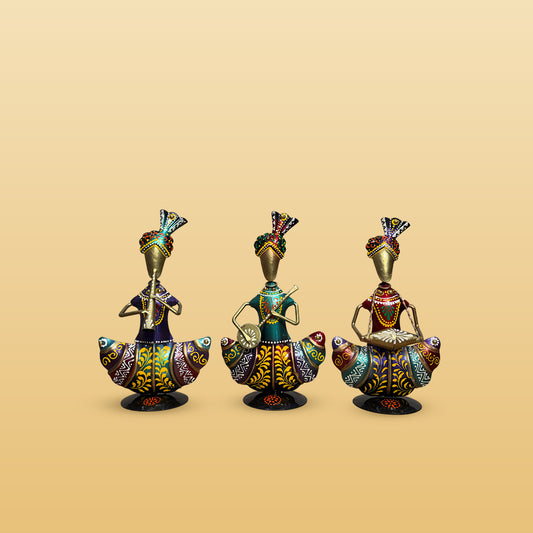 Set of Three Troop of Tribal Rajasthani Musicians